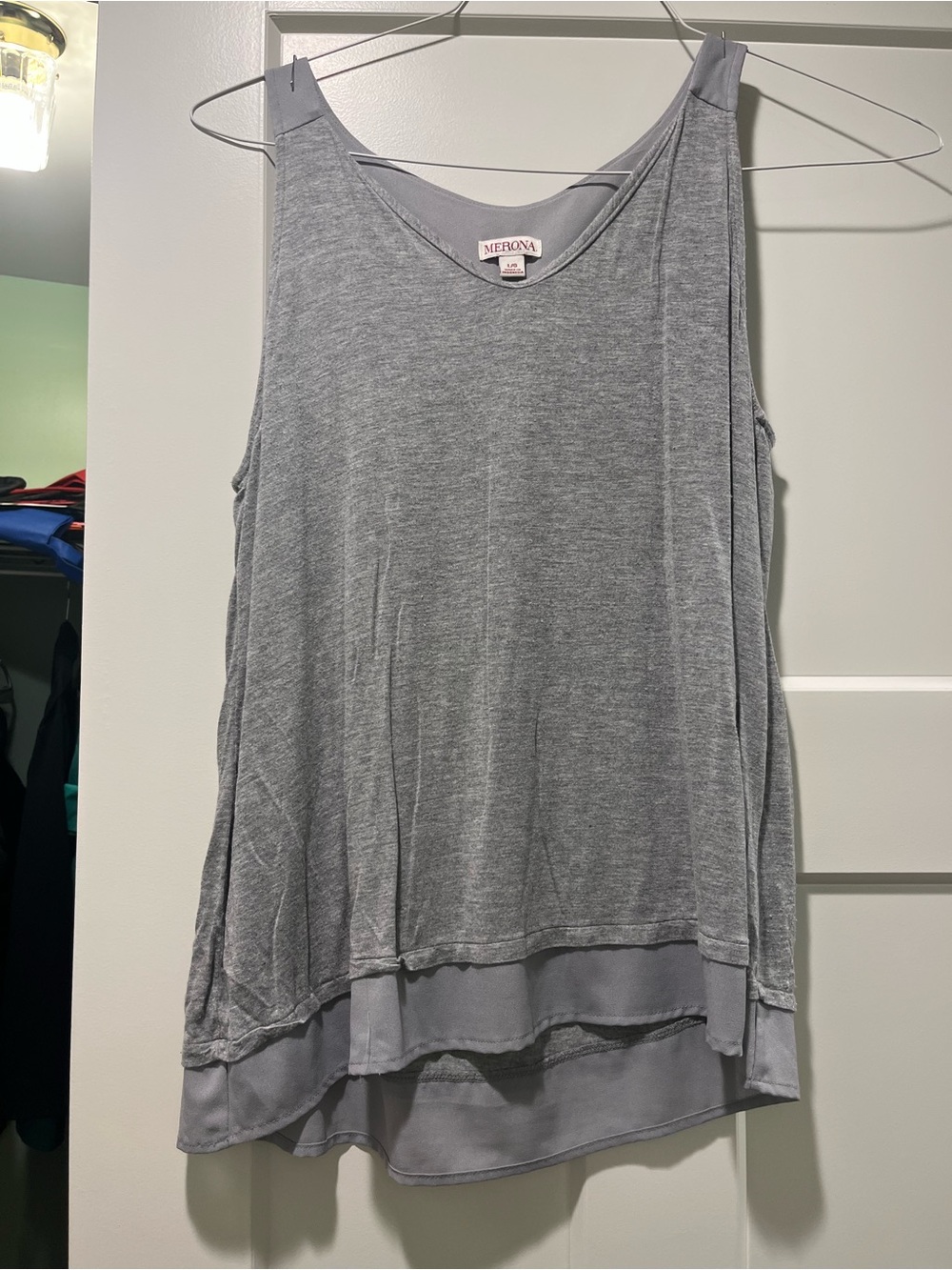 Merona Light Gray Double-Layer Tank Top